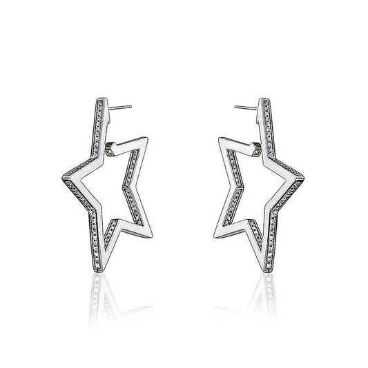 Large Pave Star Earrings