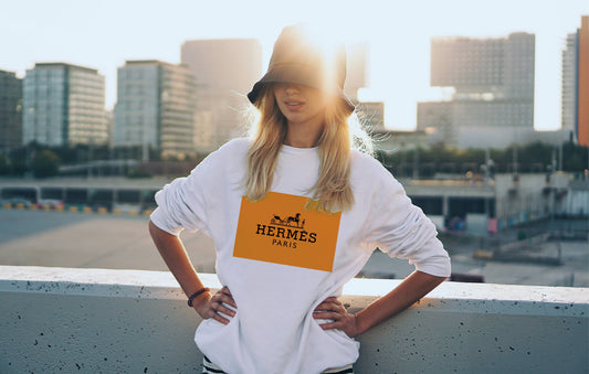 Sweatshirt - Orange Hermes Label