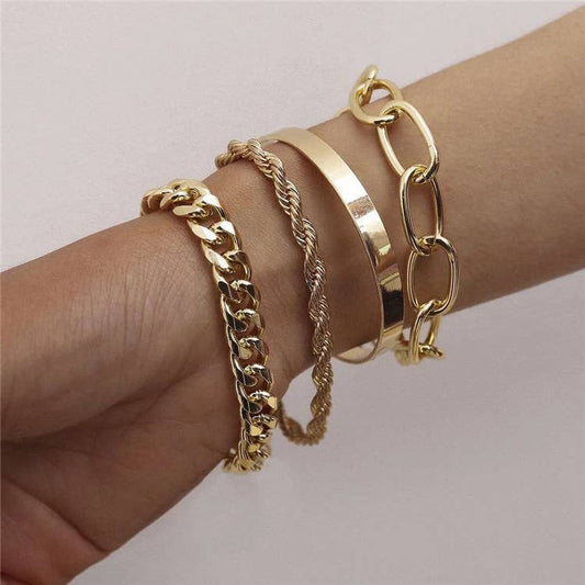 Dainty Boho Chain Bracelets Set