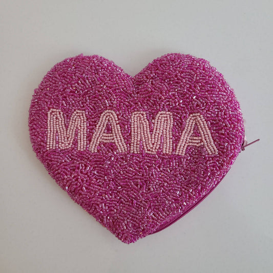 Beaded {MAMA} Coin Pouch