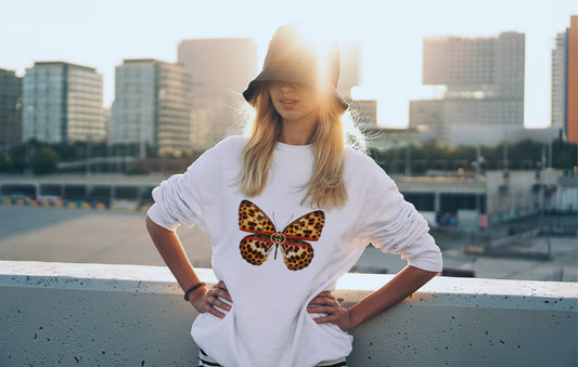 Crewneck Sweatshirt - Butterfly (Leopard)